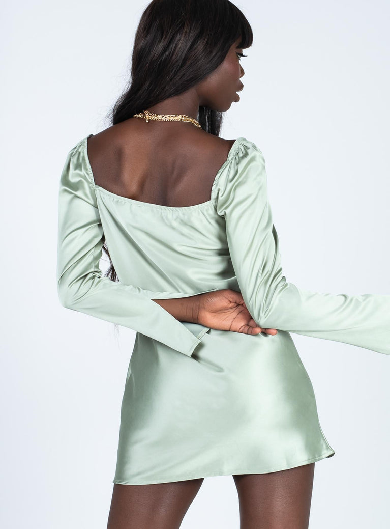 Star Power Mini Dress Sage